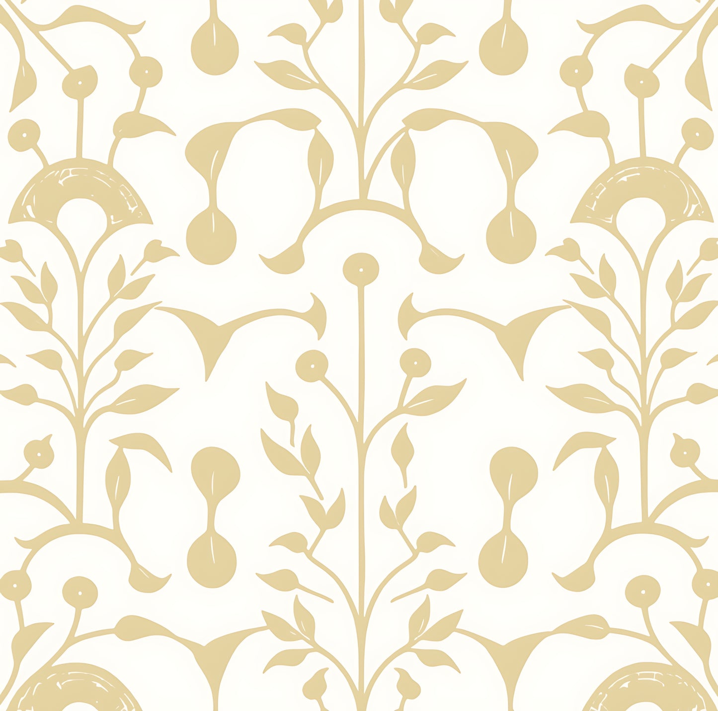 Garden Vine in Wheat - Fabric by the Yard