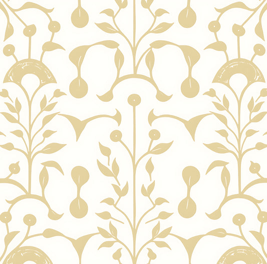 Garden Vine in Wheat - Fabric by the Yard